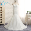 Covered Button Lace Appliques Sequined Perlen Brautkleid